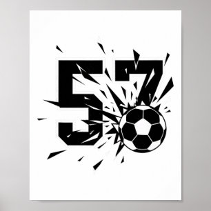 Póster 57 Explosión de fútbol Número 57 Estilo de fanátic