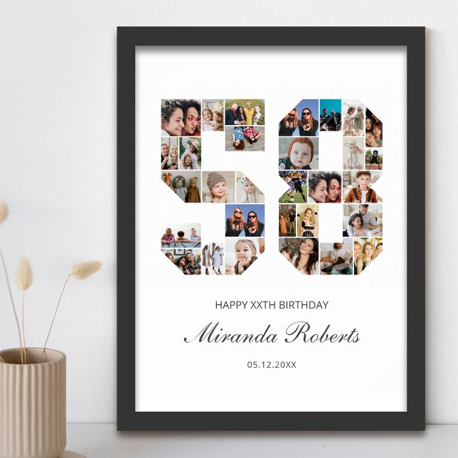 Póster 58.º cumpleaños número 58 Collage de fotos Persona (Subido por el creador)