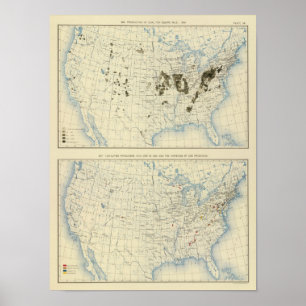 Póster 58 carbón 1890, mineral de hierro 1889