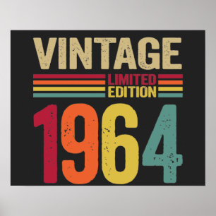 Póster 58 Years Old Gifts Vintage 1964 58th Birthday gift