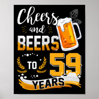 Póster 59 Alegres De Fiesta De Cumpleaños Y Cervezas A 59