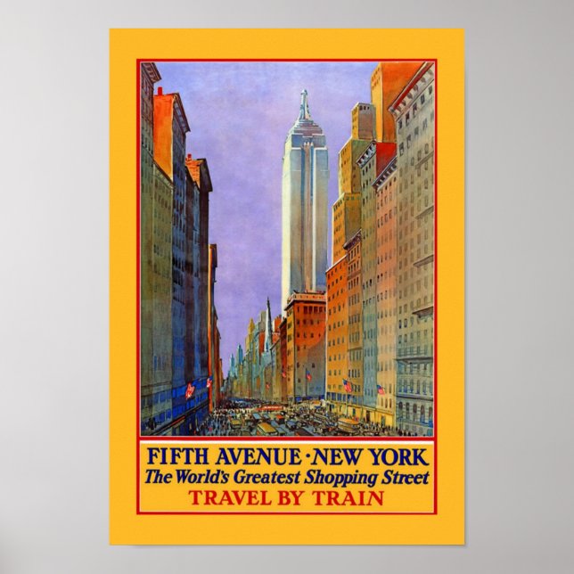 Póster 5.ª Poster de Viajes de la Avenida Nueva York (Frente)