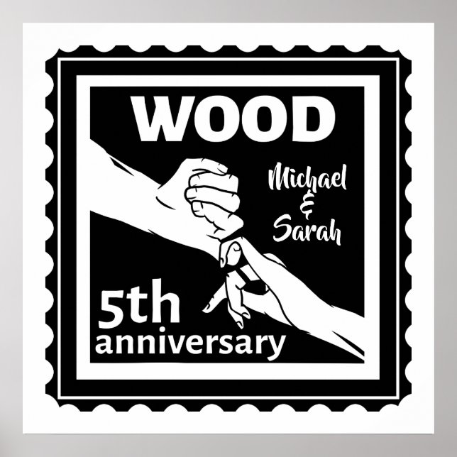 Póster 5.º aniversario Boda tomando de la mano lo tradici (Frente)