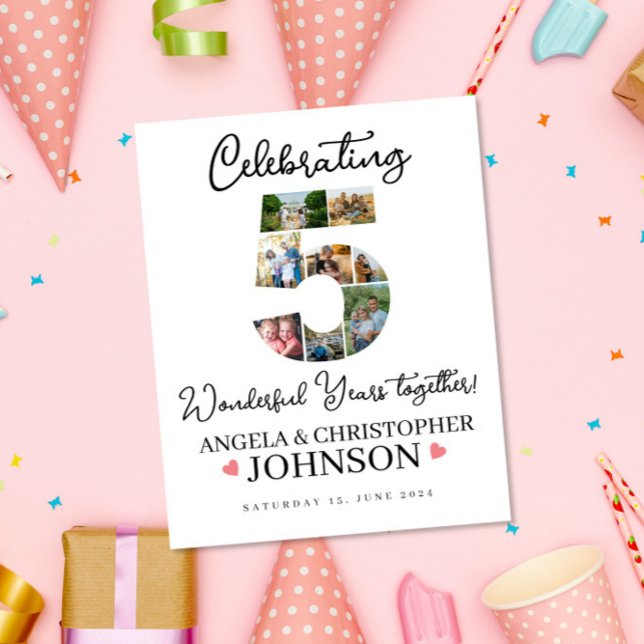 Póster 5.º Collage de fotos de Aniversario Boda Signo de  (Subido por el creador)