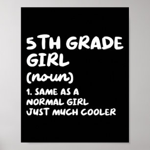 Póster 5.º Grado Chica Definición Divertido De Vuelta A L