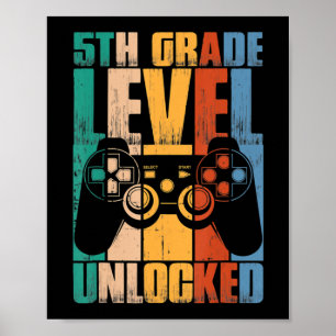 Póster 5.º Grado Desbloqueado De Nuevo A Juego Escolar