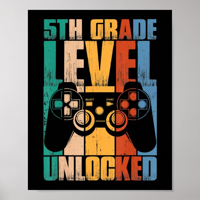 Póster 5.º Grado Desbloqueado De Nuevo A Juego Escolar (Frente)