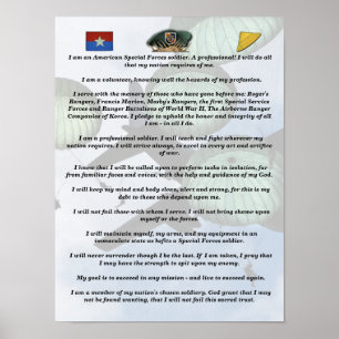Póster 5.º Grupo de Fuerzas Especiales Green Berets SFG S
