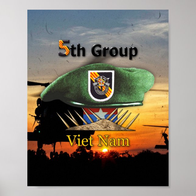 Póster 5.º Grupo de Fuerzas Especiales SFG SF Veterans LR (Frente)