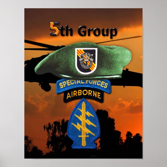 Póster 5.º Grupo de Fuerzas Especiales SFG SF Veterans LR (Frente)