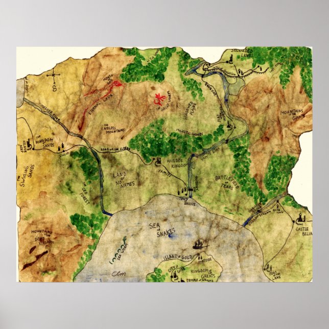 Póster 5.º mapa del reino olvidado (Frente)