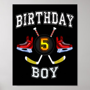 Póster 5.º niño de cumpleaños - Hockey sobre hielo niño d