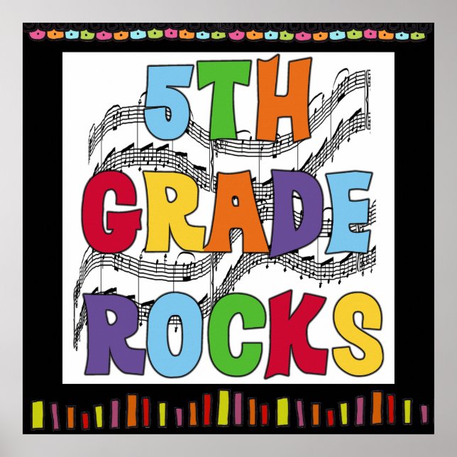 Póster 5.º Poster de aula de clase Rocks (Frente)