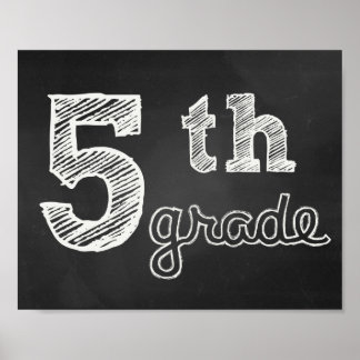 Póster 5.º Rótulo de grado - Chalkboard