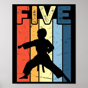 Póster 5 5 Karate Lover 5 cumpleaños Martia de 5 años