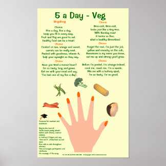 Póster 5 a Day poster veg