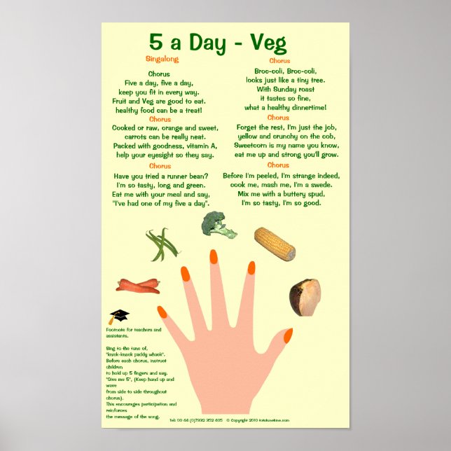 Póster 5 a Day poster veg (Frente)