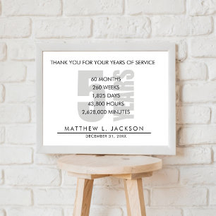 Póster 5 años de jubilación o regalo de agradecimiento a 