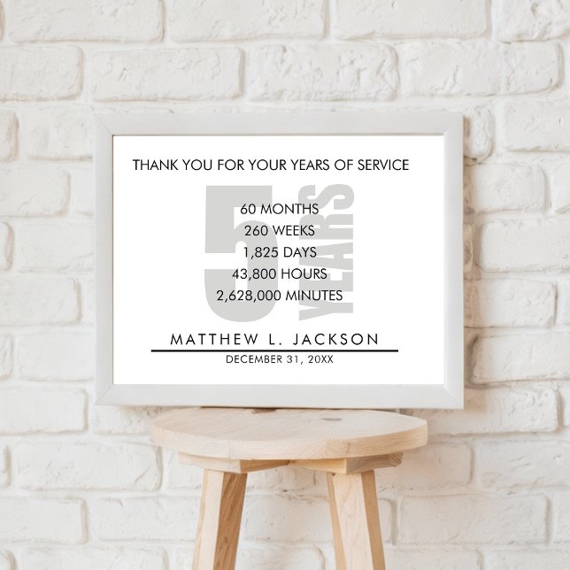 Póster 5 años de jubilación o regalo de agradecimiento a  (Subido por el creador)