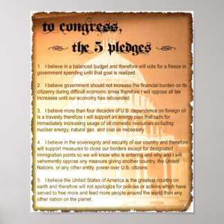 Póster 5 Compromisos de Glenn Beck Poster