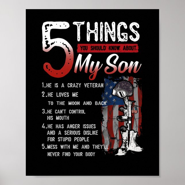 Póster 5 cosas que deberías saber sobre mi hijo. Está loc (Frente)