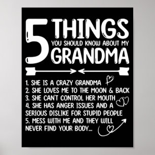 Póster 5 cosas que debes saber sobre la abuela divertida