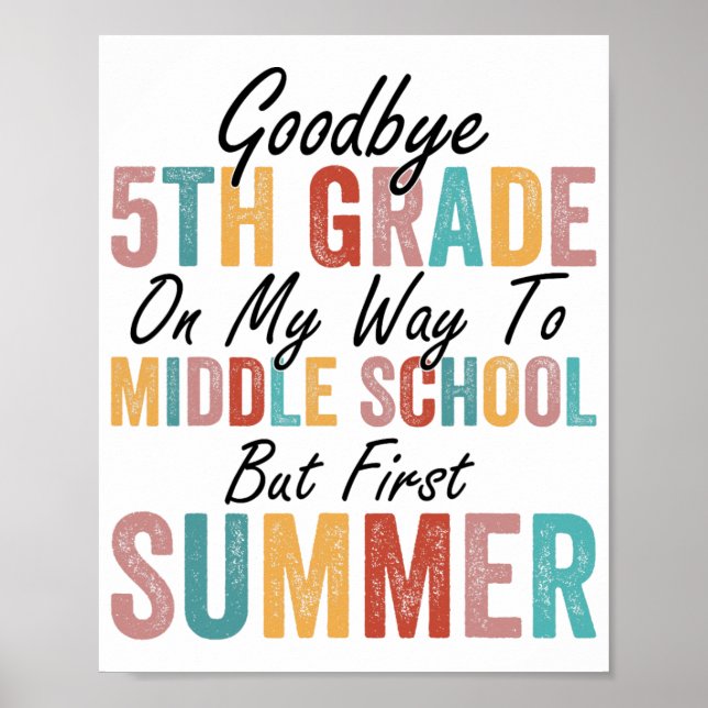 Póster 5° Grado De Camino A La Escuela Secundaria Pero Pr (Frente)