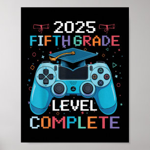 Póster 5 Grado Graduación de Video Gamer Boy Graduación