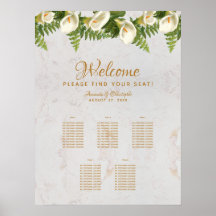 5 Mesas Cuadro de asientos Calla Lilies Boda de Má