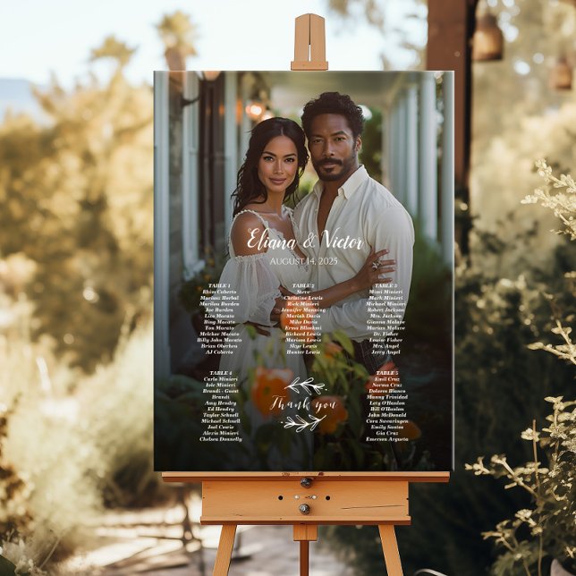 Póster 5 mesas elegante gráfico de asientos de boda fotog (Subido por el creador)