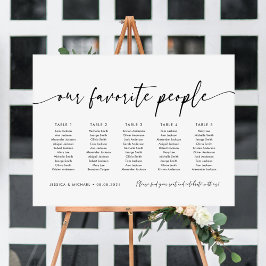 Póster 5 Mesas Nuestro Plan de Asientos de Gente Favorita