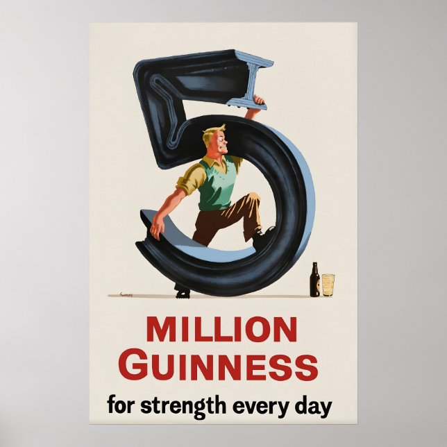 Póster 5 Million Guinness Poster Print  John Gilroy (Frente)