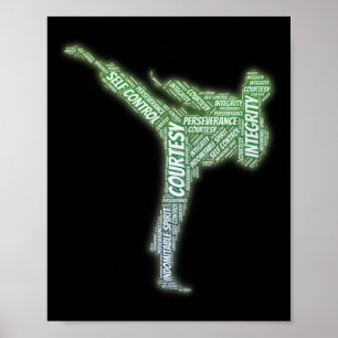 Póster 5 principios del cinturón negro de Taekwondo Premi