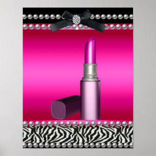 Póster 5 Stephanie Banner Rosa Caliente Cebra Leopardo