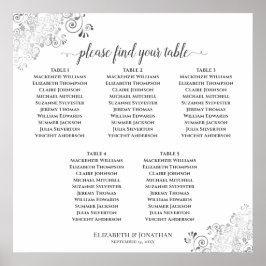 Póster 5 Tabla Sillones de Boda simple Tabla de asientos 