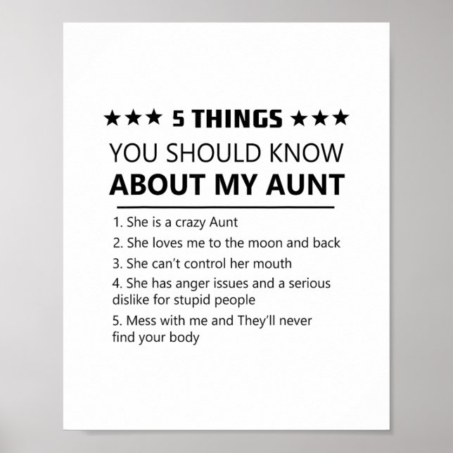 Póster 5 Things You Should Know About My Aunt Niece Nephe (Frente)