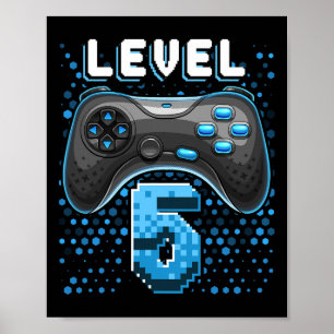 Póster 5 Video Game Controller 5º Birthday Gamer Gift Bo