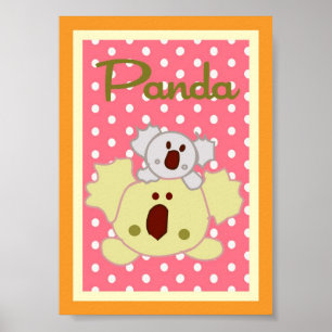 Póster 5 x 7 "Panda" Selva Safari bebé Bedding Wall Art