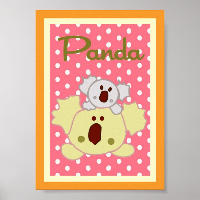 Póster 5 x 7 "Panda" Selva Safari bebé Bedding Wall Art (Frente)