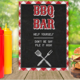Póster 5 x 7 patio trasero BBQ Cumpleaños BBBQ Bar Table 
