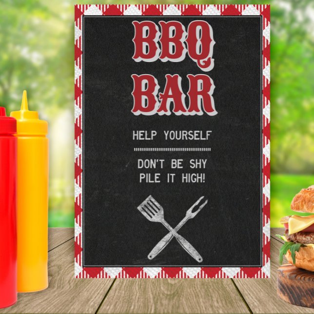 Póster 5 x 7 patio trasero BBQ Cumpleaños BBBQ Bar Table  (Subido por el creador)