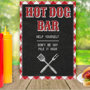 Póster 5 x 7 patio trasero BBQ Cumpleaños Mesa de bar de