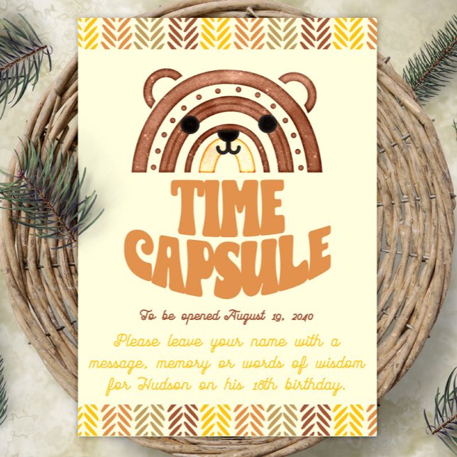 Póster 5 x 7 Tiempo Cápsula Boho Woodland Cumpleaños (Subido por el creador)
