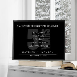 Póster 5 Years Retirement or Employee Appreciation Gift