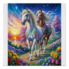 Póster 5D Kit de pintura de diamantes para caballos Diseñ
