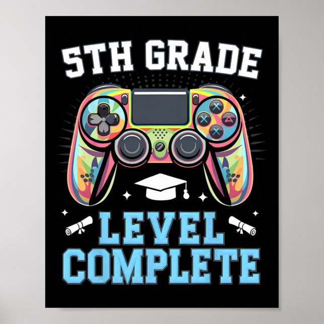 Póster 5th Grade Level Complete Last Day Of School Gamer  (Frente)