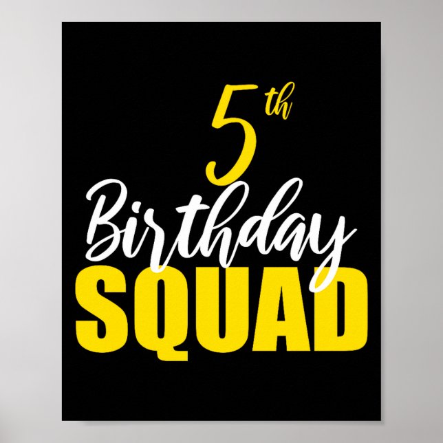 Póster 5th Happy Birthday Squad Party Bday Family Group P (Frente)