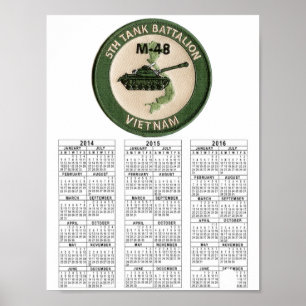 Póster 5to BATALLÓN VIETNAM del TANQUE