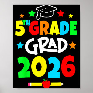 Póster 5to grado 2026 quinto grado graduado escuela prima