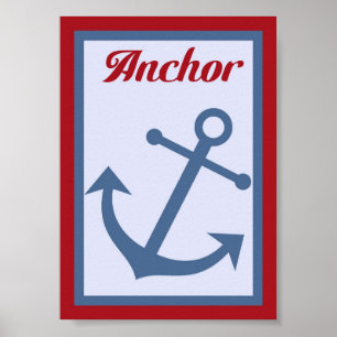Póster 5X7 Anchor Nautical Wall Art
